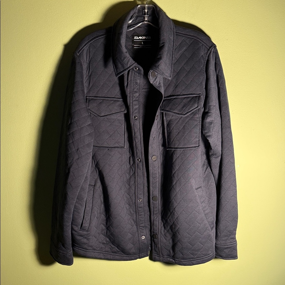 Men's Navy Quilted Shirt Jacket L